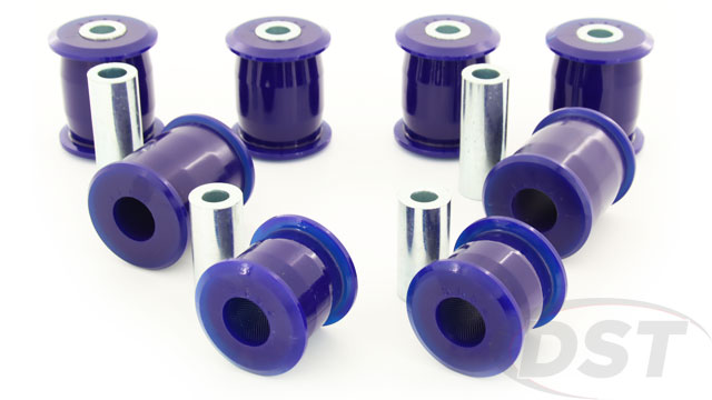Polyurethane offers a massive increase to durability and strength over rubber bushings