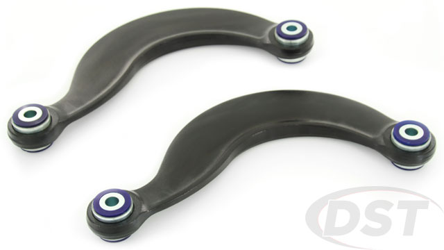 Eliminate sloppy rubber bushings and replace them with the strength and precision of polyurethane bushings pre-installed in new upper control arms