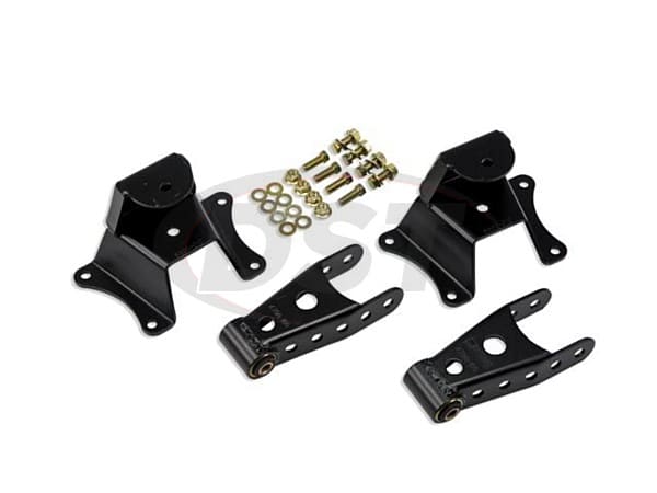 Rear Lowering Shackle and Hanger Set - 4 Inch Drop