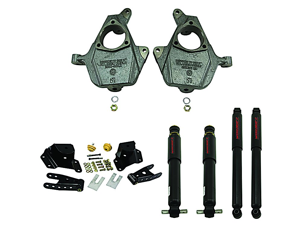 Lowering Kit - Front -2 inch Rear -4 Inch - With Nitro Drop Shocks for the Gmc Sierra 1500
